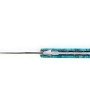 Laguiole Tribal 12 cm Abeille Forgée plein manche en erable negundo turquoise, platines guillochées et lame damas inox