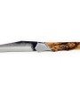 Laguiole Tribal 12 cm Abeille Forgée manche en bois olivier, deux mitres inox, platines guillochées et lame brute de forge