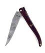 Laguiole 12 cm Abeille Forgée plein manche en bois de fer,  platines laiton et lame damas inox