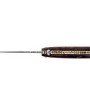 Laguiole 12 cm Abeille Forgée plein manche en bois de fer,  platines laiton et lame damas inox
