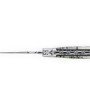 Laguiole 12 cm Abeille Forgée Double Platine manche en abalone et deux mitres inox lame damas inox