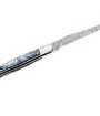 Laguiole 12 cm Abeille Forgée Double Platine manche en abalone et deux mitres inox lame damas inox