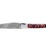 Laguiole 12 cm Abeille Forgée Double Platine manche en molaire de mammouth rouge et deux mitres inox lame damas inox