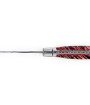 Laguiole 12 cm Abeille Forgée Double Platine manche en molaire de mammouth rouge et deux mitres inox lame damas inox