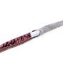 Laguiole 12 cm Abeille Forgée Double Platine manche en molaire de mammouth rouge et deux mitres inox lame damas inox