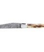 Laguiole 12 cm Abeille Forgée double platine manche en pointe de corne et deux mitres inox platines guillochées lame damas carbone