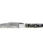 Laguiole 12 cm Abeille Forgée Double Platine manche en pierre de lave et deux mitres inox lame damas inox