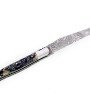 Laguiole 12 cm Abeille Forgée Double Platine manche en pierre de lave et deux mitres inox lame damas inox