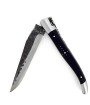 Laguiole 12 cm Abeille Forgée Double Platine manche en bois d'ebene et deux mitres inox lame brute de forge 12C27