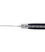 Laguiole 12 cm Abeille Forgée Double Platine manche en bois d'ebene et deux mitres inox lame brute de forge 12C27