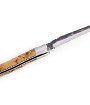 Laguiole pliant doubles platines, 13 cm, manche en genévrier, mitres inox brossées