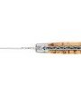 Laguiole pliant doubles platines, 13 cm, manche en genévrier, mitres inox brossées