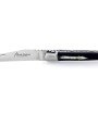 Laguiole pliant 10 cm, manche en corne de vache Aubrac, mitres inox brossées