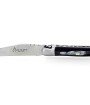 Laguiole pliant 11 cm, manche en corne de vache Aubrac, mitres inox brossées