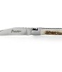 Laguiole pliant 11 cm, manche en bois de cerf, mitres inox brossées