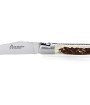 Laguiole pliant 12cm, manche en bois de cerf, mitres inox brossées