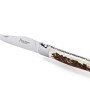 Laguiole pliant 12cm, manche en bois de cerf, mitres inox brossées