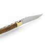 Laguiole pliant 12cm, manche en corne massive blonde, mitres laiton