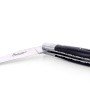 Laguiole pliant avec tire-bouchon, doubles platines, 12 cm, manche en ébène, mitres inox brossées