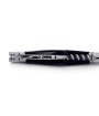 Laguiole pliant avec tire-bouchon, 12 cm, manche en corne de vache Aubrac, mitres inox brossées