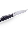 Laguiole pliant avec tire-bouchon, 12 cm, manche en corne massive noire, mitres inox polies