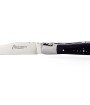 Laguiole pliant avec tire-bouchon, 12 cm, manche en ébène, mitres inox brossées