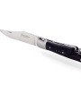 Laguiole pliant avec tire-bouchon, 12 cm, manche en ébène, mitres inox brossées